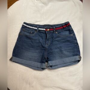 Tommy Hilfiger Blue Jean Shorts with Red Accent